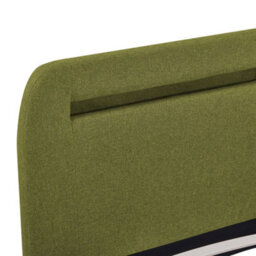 Vidaxl Bed Frame With Led Without Mattress Green Fabric 150X200 Cm King Size - thumbnail 7