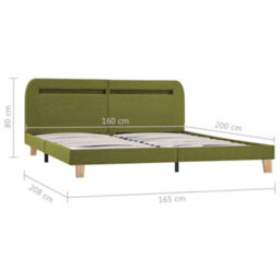 Vidaxl Bed Frame With Led Without Mattress Green Fabric 150X200 Cm King Size - thumbnail 9