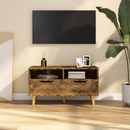 Walplus Tv Cabinet Smoked Oak 90X40X48.5 Cm Engineered Wood - thumbnail 1