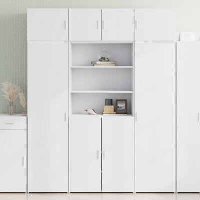 Berkfield Storage Cabinet White 80X42.5X225 Cm Engineered Wood - image 1