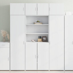 Berkfield Storage Cabinet White 80X42.5X225 Cm Engineered Wood