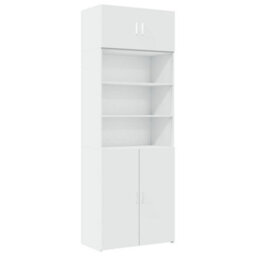 Berkfield Storage Cabinet White 80X42.5X225 Cm Engineered Wood - thumbnail 2
