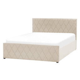 Beliani Ottoman Bed Velvet Rochefort 140 X 200 Cm (Eu Double) Beige - thumbnail 6