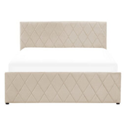 Beliani Ottoman Bed Velvet Rochefort 140 X 200 Cm (Eu Double) Beige - thumbnail 7