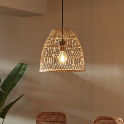 GoodHome Euphonia Natural Rattan Round Lamp Shade (D)30Cm - image 1