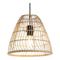 GoodHome Euphonia Natural Rattan Round Lamp Shade (D)30Cm - thumbnail 3