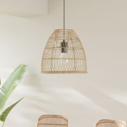 GoodHome Euphonia Natural Rattan Round Lamp Shade (D)30Cm - thumbnail 8