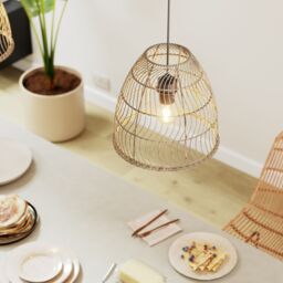 GoodHome Euphonia Natural Rattan Round Lamp Shade (D)30Cm - thumbnail 6