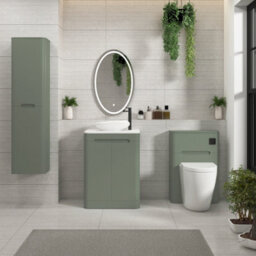 Royal Bathrooms Venice 600mm Sage Green Freestanding Bathroom Countertop Vanity Unit 2 Door With Nova Basin - thumbnail 4