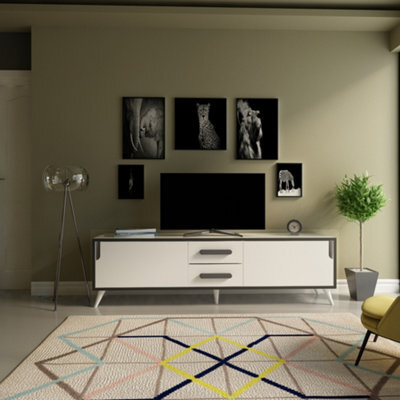 Decorotika Decorotik Tex Tv Stand  For Tv's Up To 70 Inch White And Anthracite - image 1