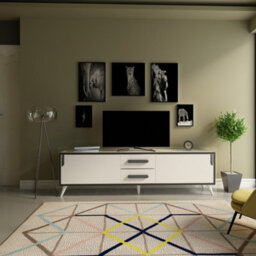 Decorotika Decorotik Tex Tv Stand  For Tv's Up To 70 Inch White And Anthracite - thumbnail 1