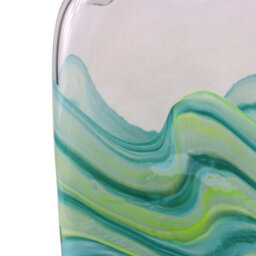 Vanity Living 34Cm Clear And Blue Ocean Design Handmade Glass Vase, Decorative Tall Vase For Living Room - thumbnail 3