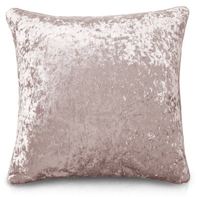 Intimates Luxury Crushed Velvet Sofa Cushion, Zip Closure, Machine Washable, Decorative Home Decor Cushion - Blush Pink