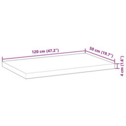 Berkfield Table Top Rectangular 120X50X4 Cm Solid Wood Acacia - thumbnail 9