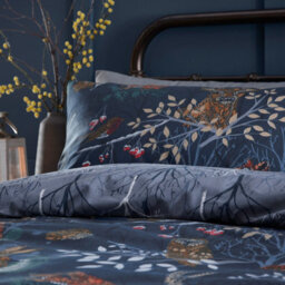Furn. Forest Fauna Woodland Reversible Duvet Cover Set, King, Blue - thumbnail 3