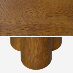 Sweeek - 4-Seater Round Dining Table Rubberwood And Oak Veneer Leonore Walnut Coloured 130X130X73 Cm - thumbnail 3