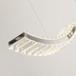 Lighting Collection Contemporary Wave Form Triple Led Island Pendant With Adjustable Suspension - thumbnail 3