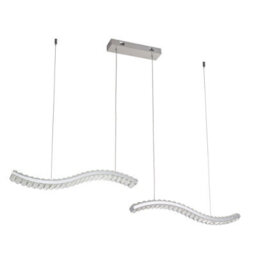 Lighting Collection Contemporary Wave Form Triple Led Island Pendant With Adjustable Suspension - thumbnail 2