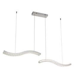 Lighting Collection Contemporary Wave Form Triple Led Island Pendant With Adjustable Suspension - thumbnail 1