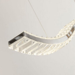 Lighting Collection Contemporary Wave Form Triple Led Island Pendant With Adjustable Suspension - thumbnail 4
