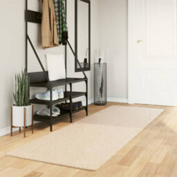Berkfield Rug Huarte Short Pile Soft And Washable Beige 80X250 Cm - thumbnail 1