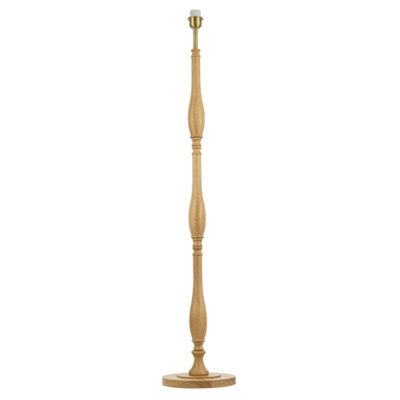 Happy Homewares Traditional Oak Wood Floor Lamp Base With Sleek Triple Segment Design - image 1