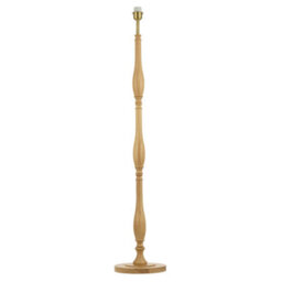 Happy Homewares Traditional Oak Wood Floor Lamp Base With Sleek Triple Segment Design