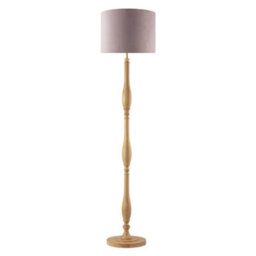 Happy Homewares Traditional Oak Wood Floor Lamp Base With Sleek Triple Segment Design - thumbnail 3