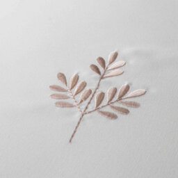 Serene Emily Embroidery Easy Care Embroidered Leaf Natural Duvet Cover Set - thumbnail 3