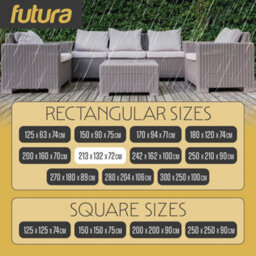 Futura 420D Rectangular 213X132X72Cm Waterproof Garden Furniture Cover, Outdoor Patio Weatherproof Rattan Sofa Shield - thumbnail 5