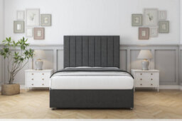 "Comfort Tokyo Graphite Dumfries Divan Bed Base No Drawers - 54"" Floor Standing  4' Small Double"