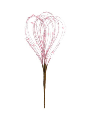 WeRChristmas 39 Cm Pink Glitter Nest Christmas Decoration Pick - image 1