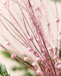 WeRChristmas 39 Cm Pink Glitter Nest Christmas Decoration Pick - thumbnail 3