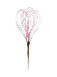WeRChristmas 39 Cm Pink Glitter Nest Christmas Decoration Pick - thumbnail 1