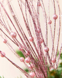 WeRChristmas 39 Cm Pink Glitter Nest Christmas Decoration Pick - thumbnail 4
