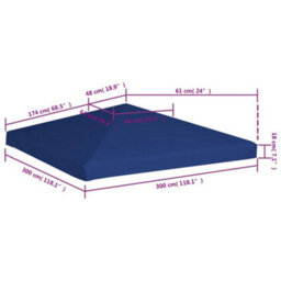 Walplus Gazebo Top Cover 310 G/ma 3X3 M Blue - thumbnail 6