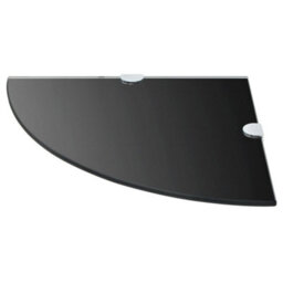 Vidaxl Corner Shelf With Chrome Supports Glass Black 25X25 Cm - thumbnail 2