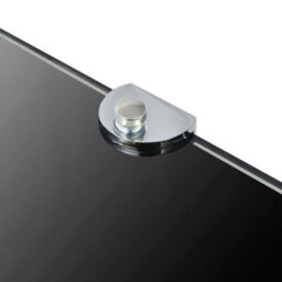 Vidaxl Corner Shelf With Chrome Supports Glass Black 25X25 Cm - thumbnail 5