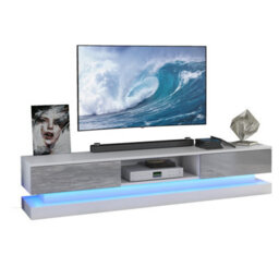 Creative Furniture Bloom Tv Unit 180Cm - White & Grey Gloss Doors - thumbnail 4