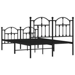 Berkfield Metal Bed Frame With Headboard And Footboard Black 120X190 Cm - thumbnail 7
