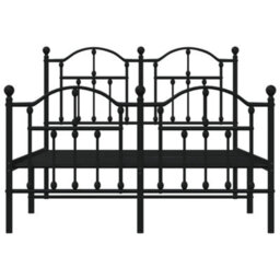 Berkfield Metal Bed Frame With Headboard And Footboard Black 120X190 Cm - thumbnail 5