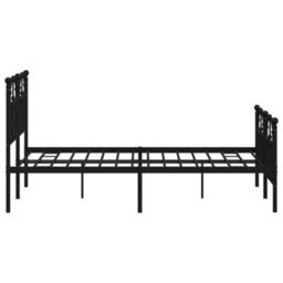 Berkfield Metal Bed Frame With Headboard And Footboard Black 120X190 Cm - thumbnail 6