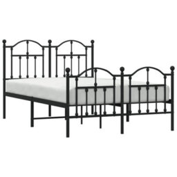 Berkfield Metal Bed Frame With Headboard And Footboard Black 120X190 Cm - thumbnail 3