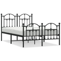 Berkfield Metal Bed Frame With Headboard And Footboard Black 120X190 Cm - thumbnail 2