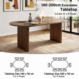 Matteo Walnut Extendable Dining Table 140-200Cm - Seats 6-8 - thumbnail 9