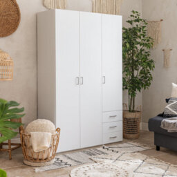 Wyld Haus Munich White Wooden 3 Doors 3 Drawers 5 Shelves - thumbnail 2