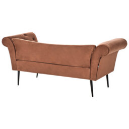 Beliani Chaise Longue Nantilly Velvet Golden Brown - thumbnail 5