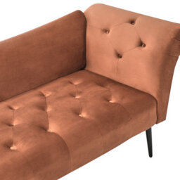 Beliani Chaise Longue Nantilly Velvet Golden Brown - thumbnail 7