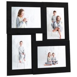 Berkfield Collage Photo Frame For 4X(10X15 Cm) Picture Black Mdf - thumbnail 1