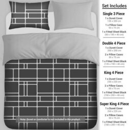 Pamposh 4 Pcs King Size Duvet Cover Sets With Matching Black King Size Fitted Sheets Premium Microfibre Reversible Bedding Set - thumbnail 2
